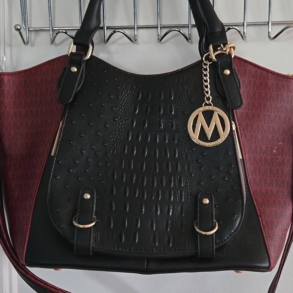 MKF Mia K Collection Jacqueline Shoulder Bag Vegan Leather Minor Flaws